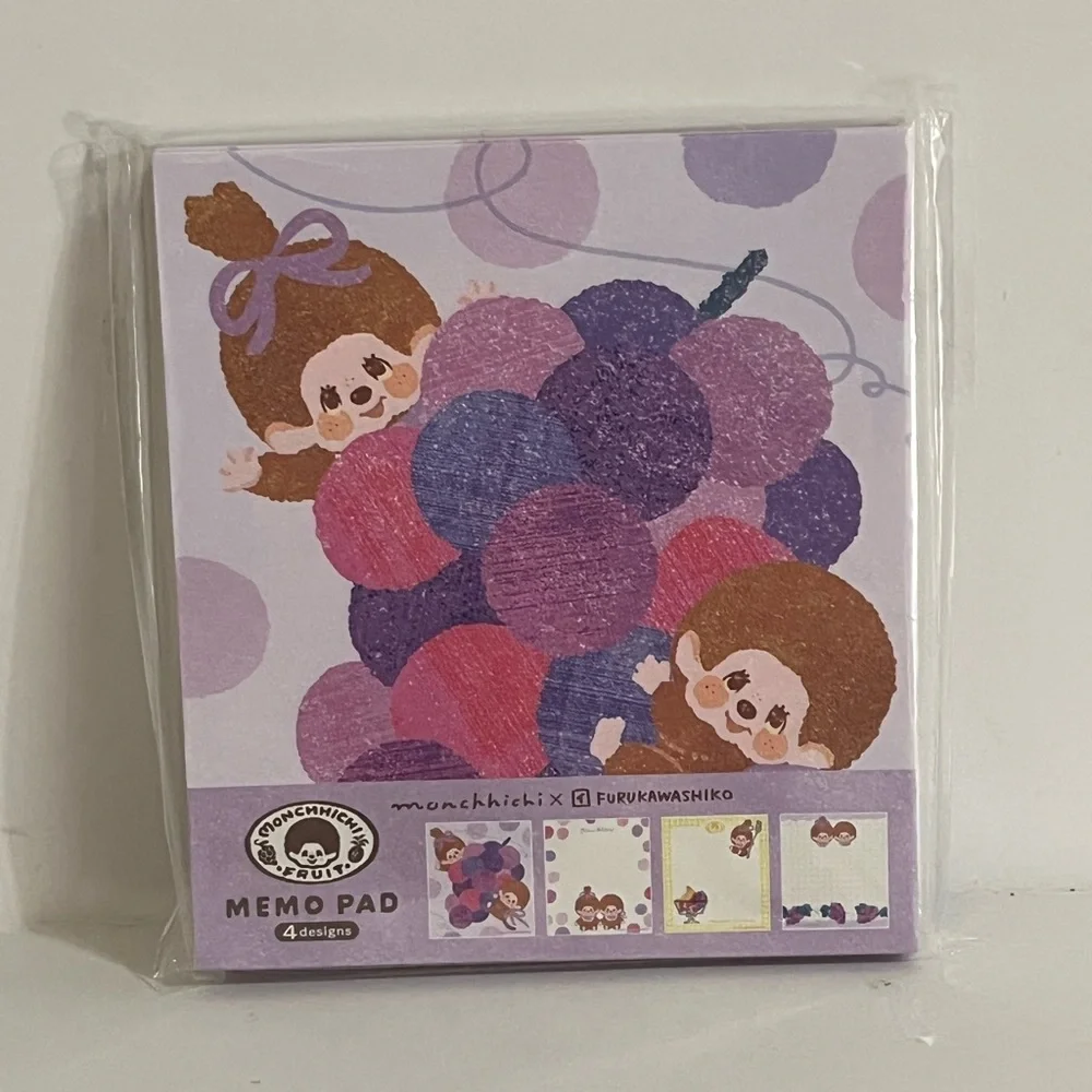 Monchhichi Fruit Series-Grape Small Square Memo Pad